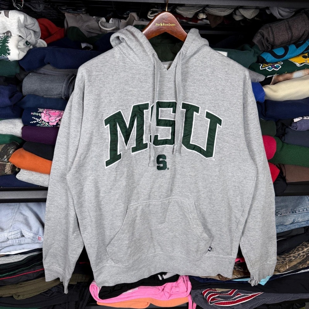 J‎ America MSU Michigan State Spartans Hoodie Mens Medium Gray Sweatshirt